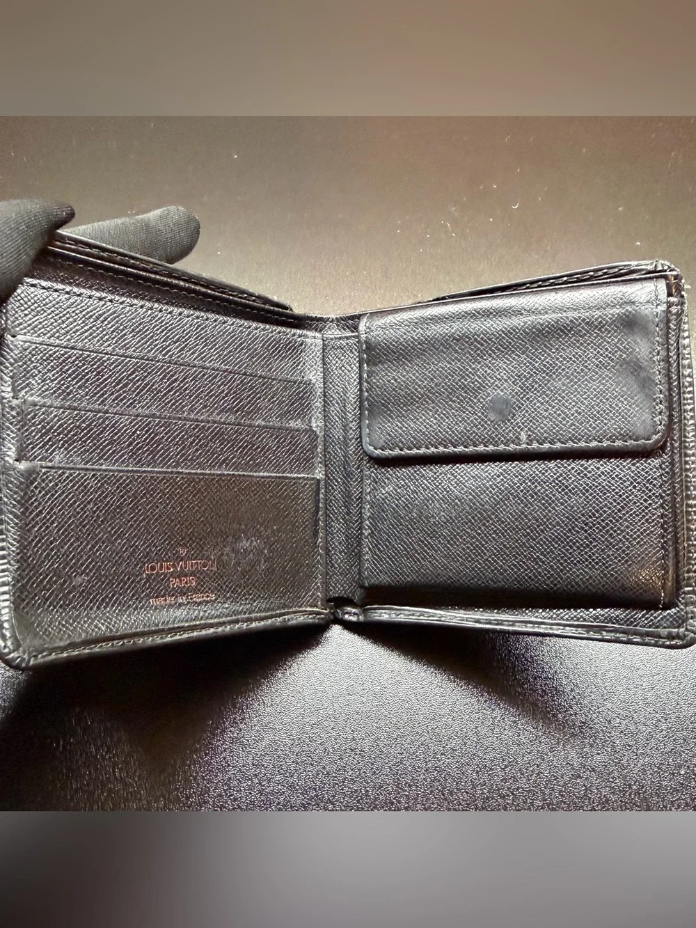 Louis Vuitton Black Epi Marco Bifold Wallet